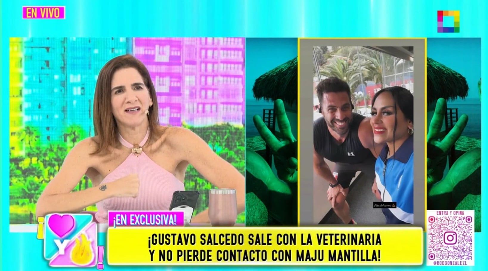 Gustavo Salcedo junto a su entrenadora, la misma que tiene la veterinaria María Pía Vallejos.