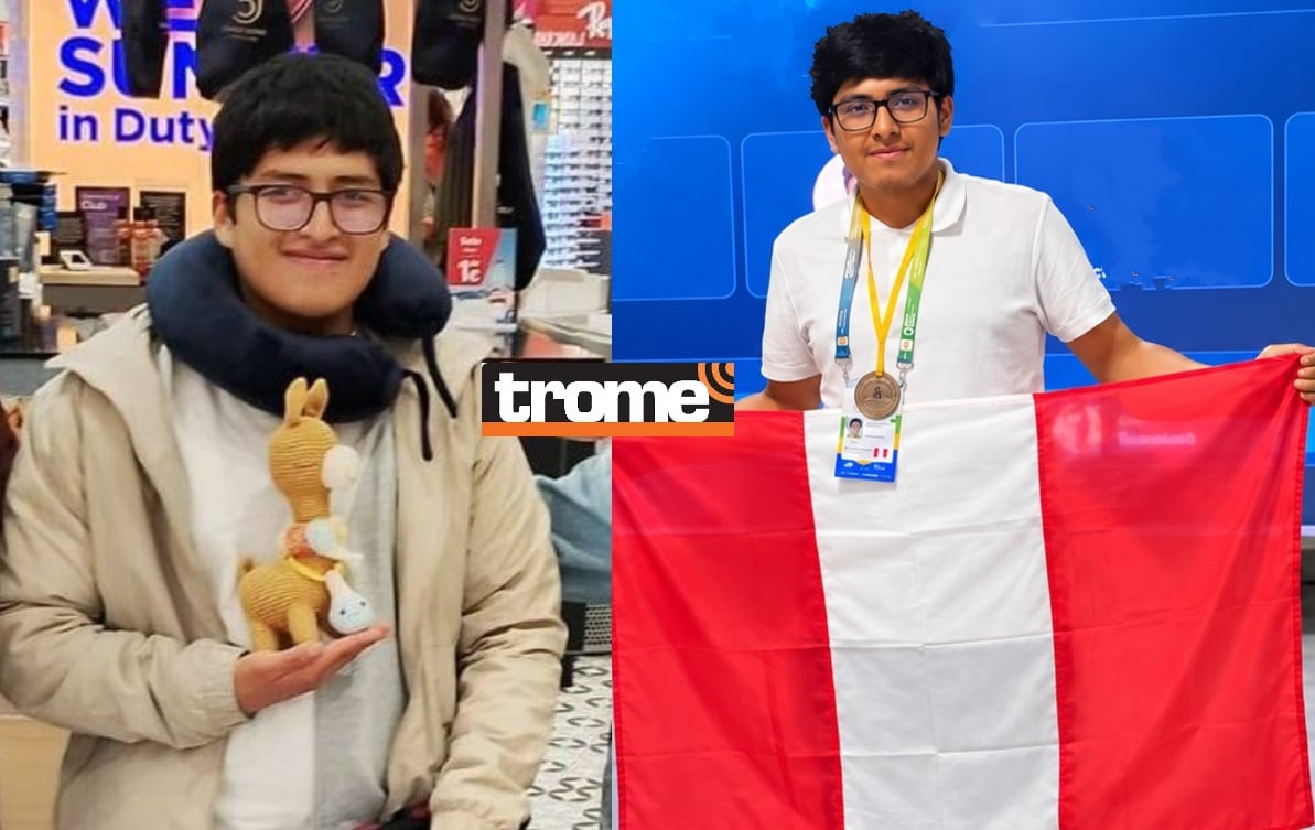 Carlos Guillén logró medalla de oro en la Olimpiada Iberoamericana de Física en Brasil. (Compos. Isabel Medina / Trome).