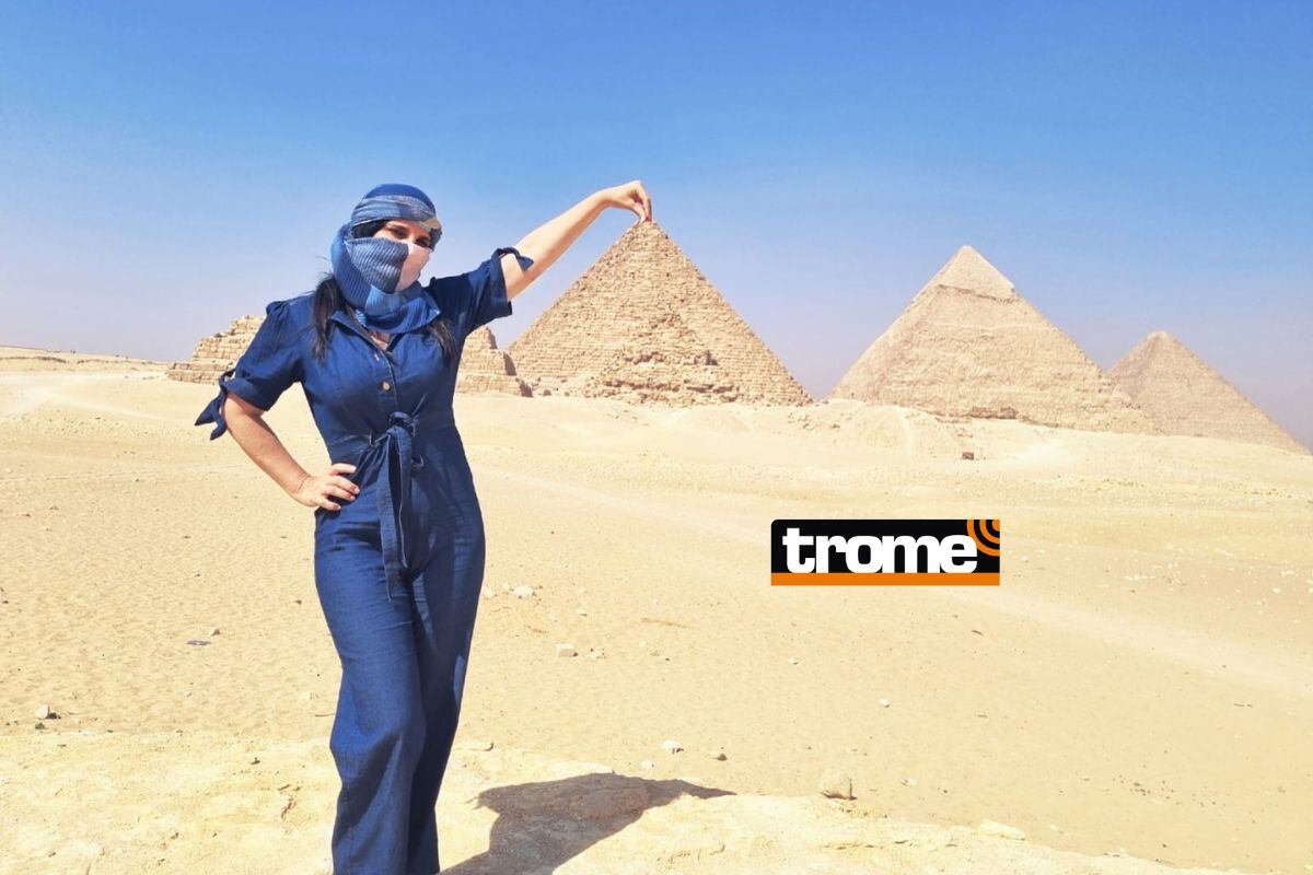 Laura Borlini posa en las Pirámides de Egipto. (Foto: Trome)