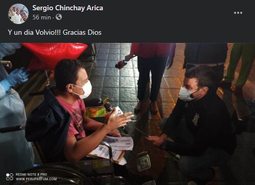 Jimmy Chinchay venció el coronavirus. (Foto: Facebook de Sergio Chinchay Arica)