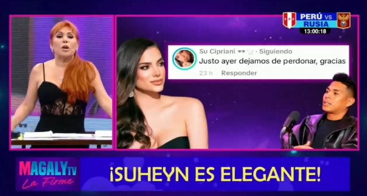 Suheyn Cipriani responde con ironía tras disculpas de César Vega.
