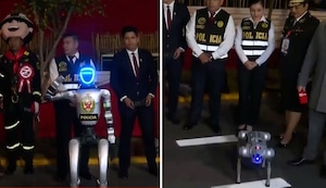 Fiestas Patrias: robots de la PNP marchan en la Parada Militar