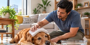 Tu perro no puede hablar, pero si dar señales de que algo no anda bien con su salud. Aprende a reconocer los síntomas de fiebre. Foto: IA.