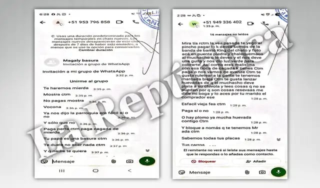 Chats intimidantes que recibió Magaly Medina. Foto: La República