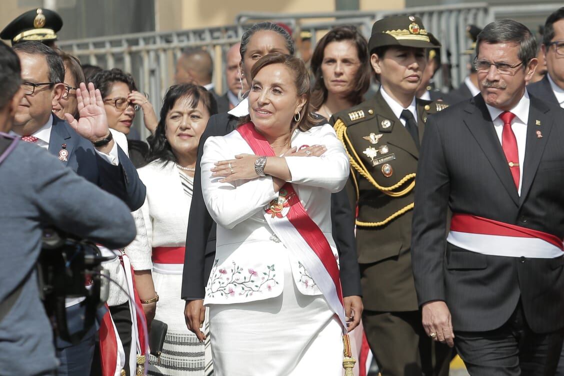 Dina Boluarte en su discurso por 28 de julio. (Foto: GEC)