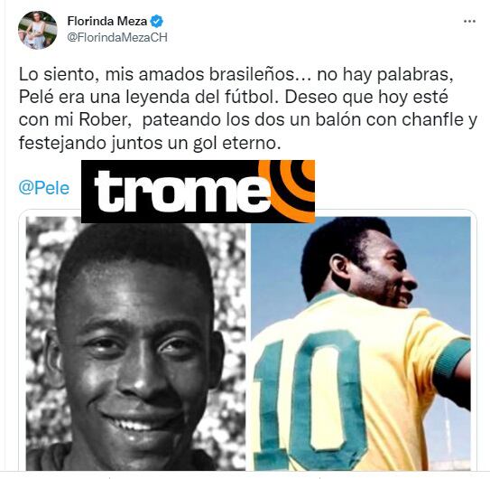 Florinda Meza se despide de Pelé con emotivo mensaje. (Foto: @FlorindaMezaCH).