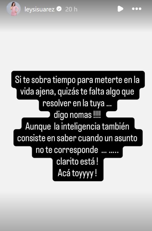 Leysi Suárez y su post mientras Andrea San Martín estaba detenida, denunciada por presunta agresión a la hija de Juan Víctor.