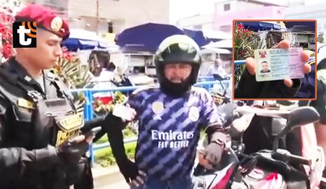 Operativos en estado de emergencia: motociclista cae con brevete falso durante enlace EN VIVO en San Juan...