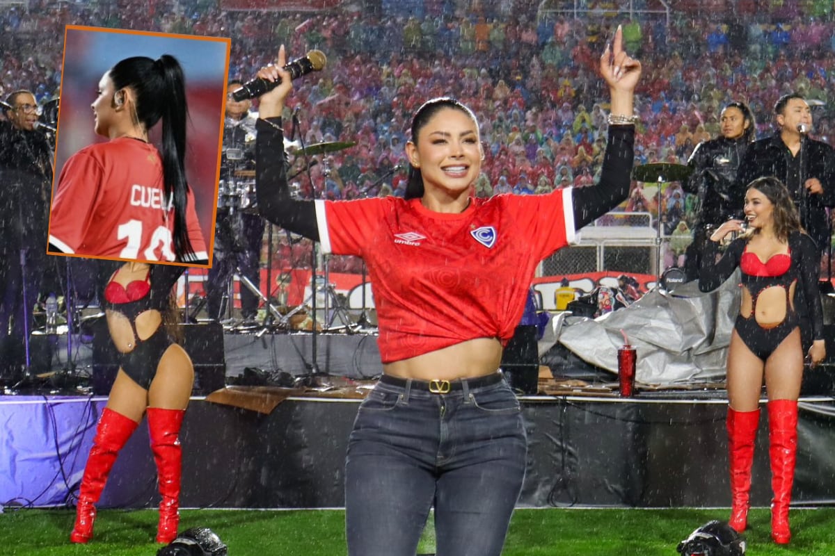 Pamela Franco en presentación de Cienciano del Cusco (Cienciano / Ciencianistas)