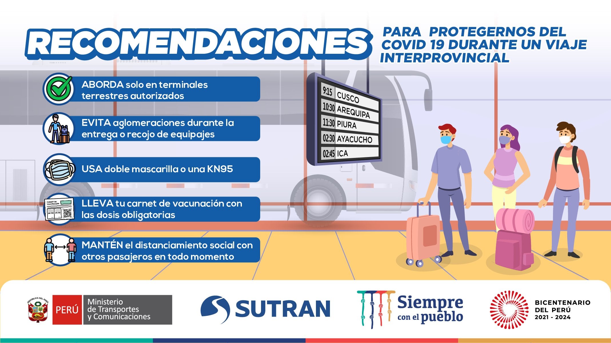 La responsabilidad de evitar la propagación del COVID-19 depende de todos. Foto: Sutran