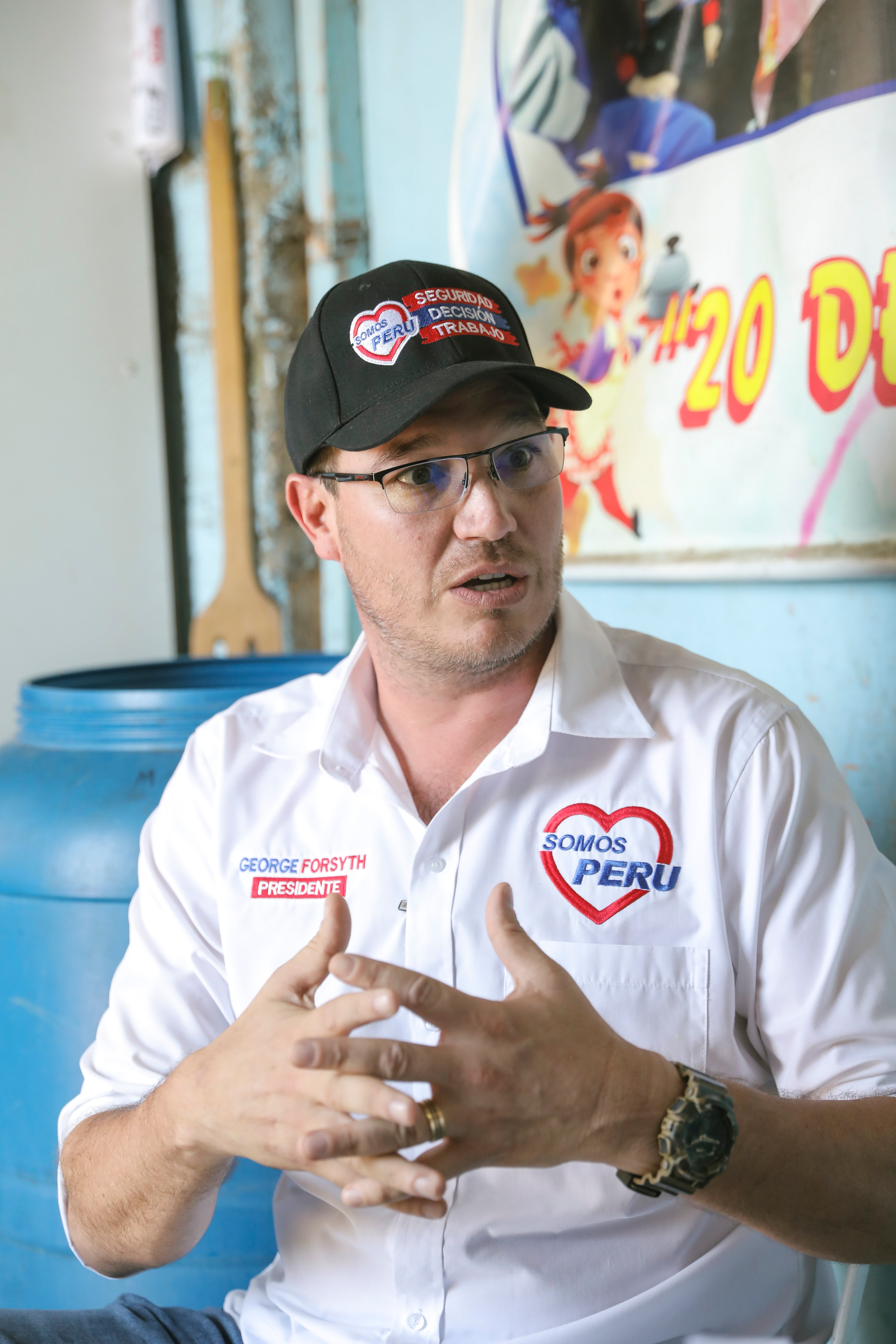 Candidato de Somos Perú dice que de asumir la presidencia tomará las cárceles con los militares. (Joel Alonzo)