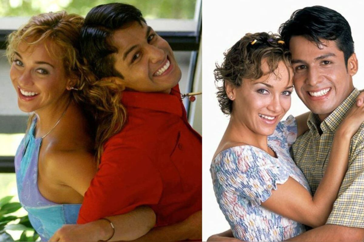 Junto a su amigo actor Gerardo Zamora, con quien protagonizó la novela 'Qué buena raza'. Foto: Internet.