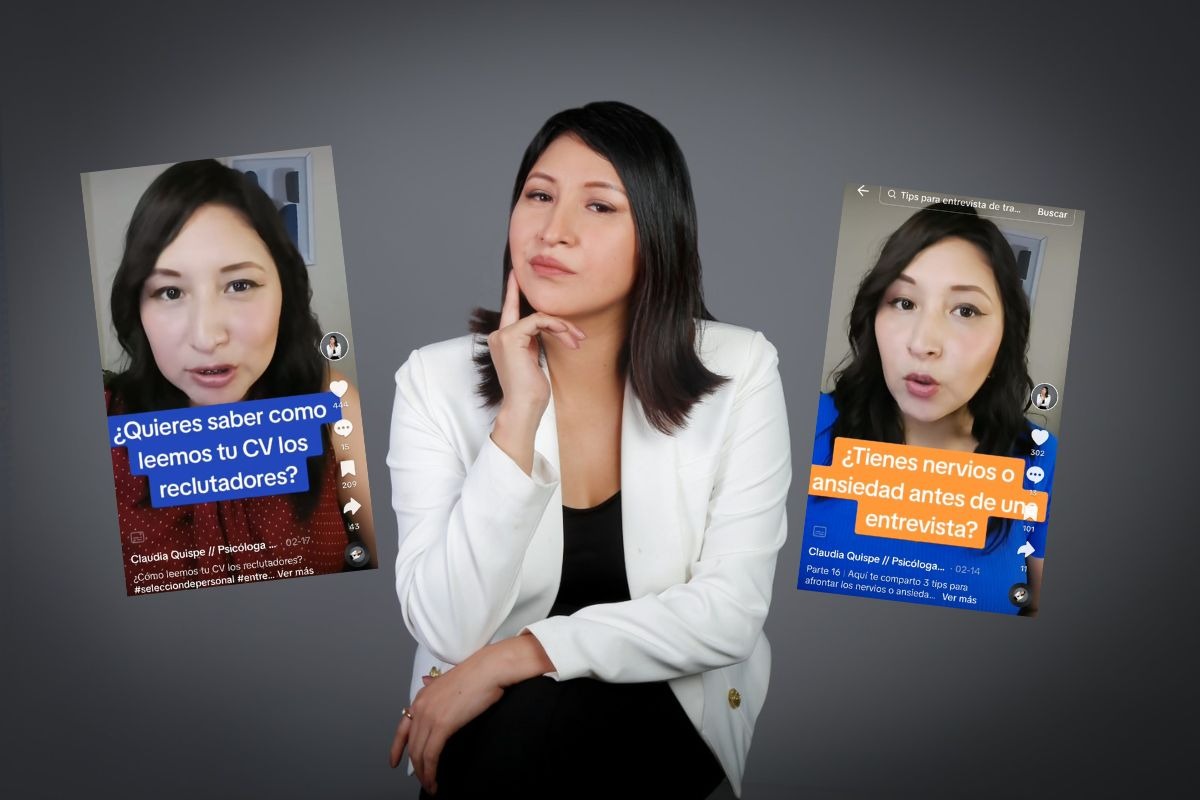 Con una mirada hacia el futuro, Claudia tiene grandes planes como abrir un consultora. Fotos: Composición / Claudia Quispe / Tiktok: @cquispe.rh