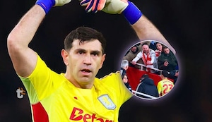 Dibu Martínez tuvo esta reacción con hinchas de Arsenal tras 4-1 al Aston Villa