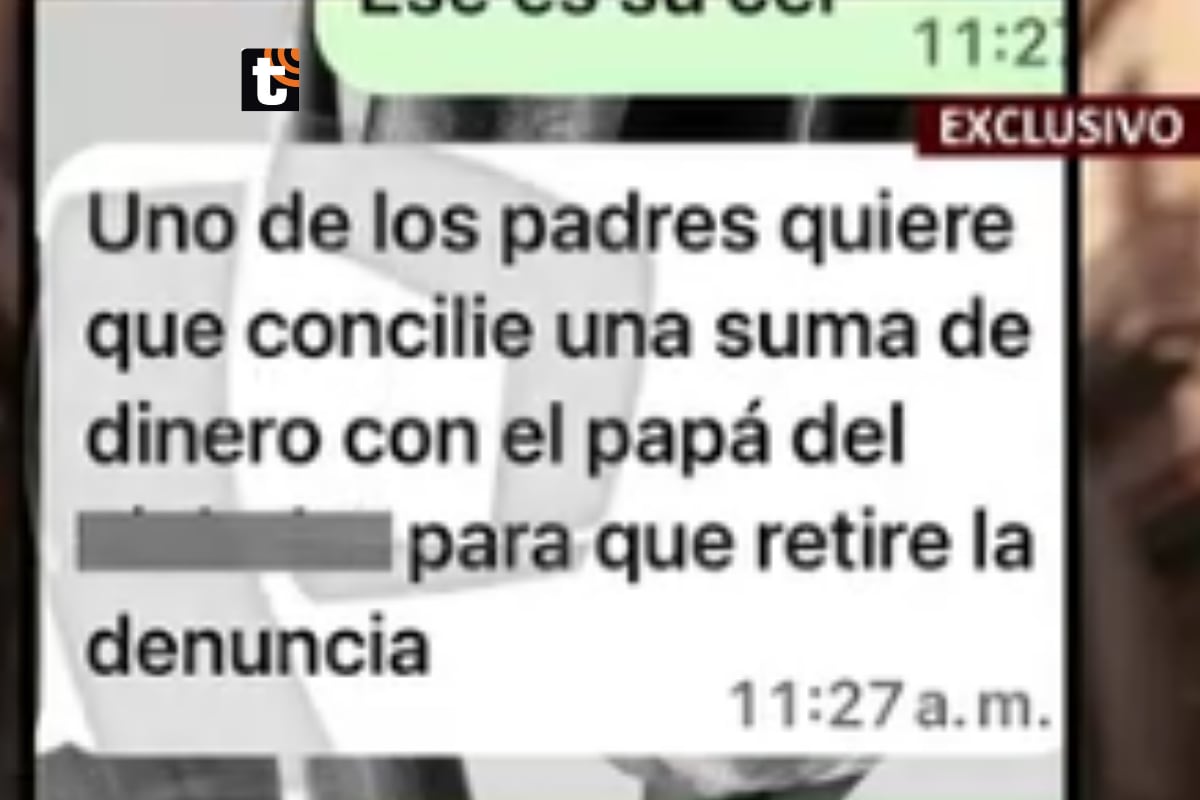 Supuesto chat que demostraría que el padre de un investigado buscaría pagar para que retiren denuncia.