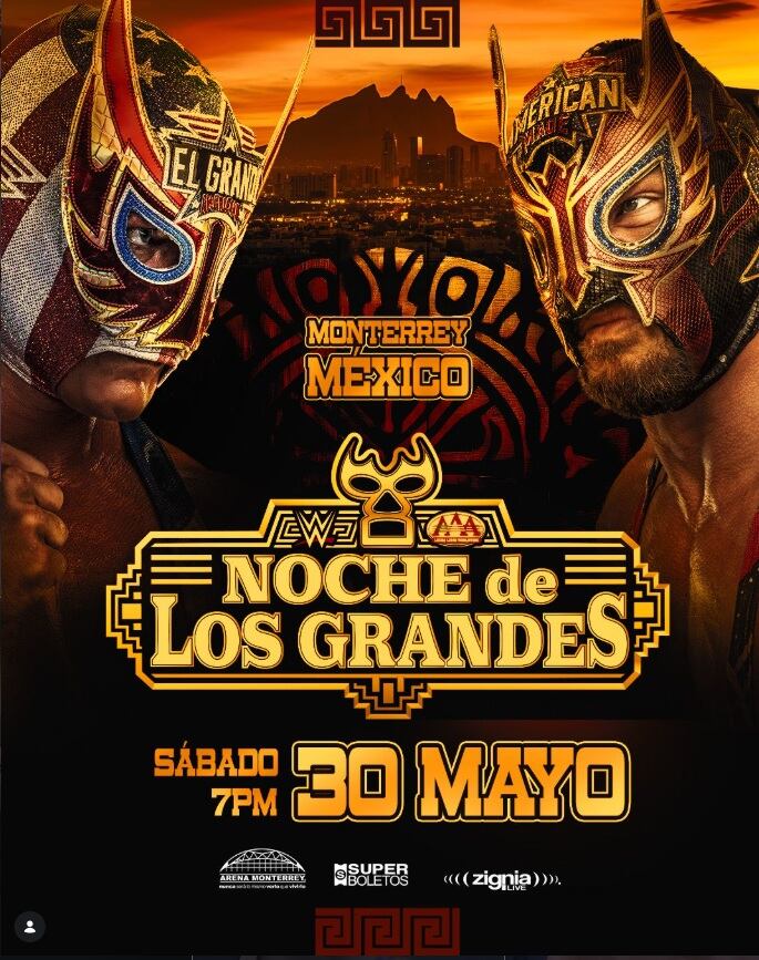 El Grande Americano vs. El Grande Americano Original, este sábado 30 de mayo. (Lucha Libre AAA)