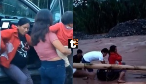 Huánuco: mujer embarazada tuvo que cruzar río en balsa para llegar a hospital y salvó a su bebé