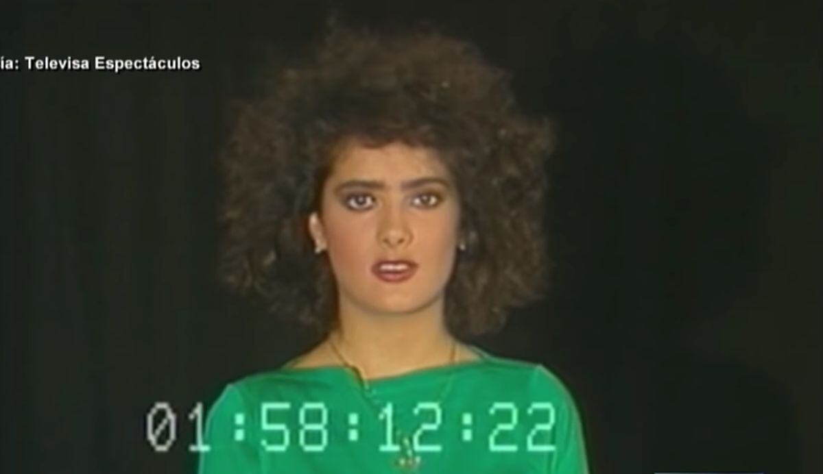 Salma Hayek en su primer casting como actriz (Foto: YpuTube/Univision)