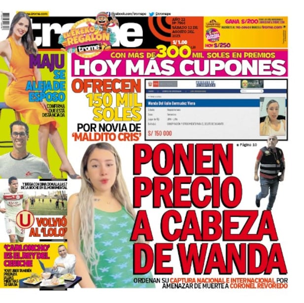 Portada Trome 12/08/2023