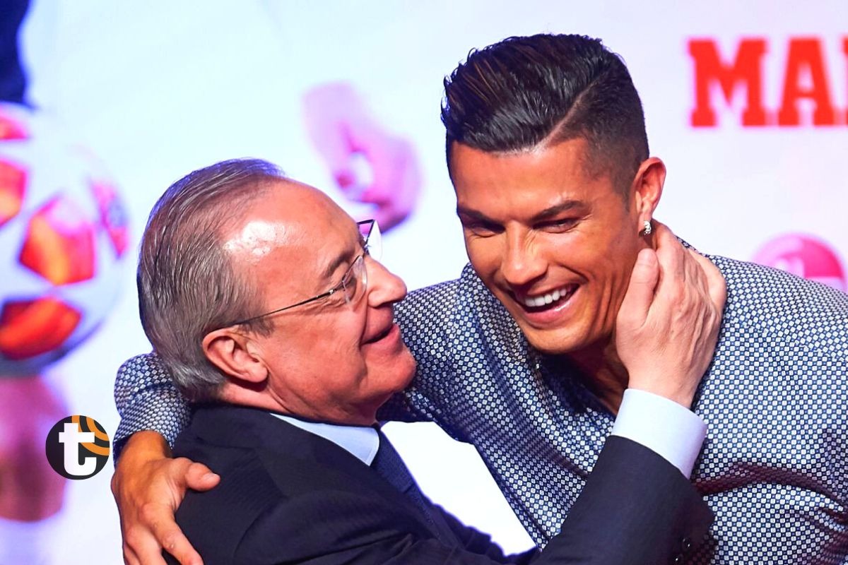 Cristiano Ronaldo recibe afecto de Florentino Pérez