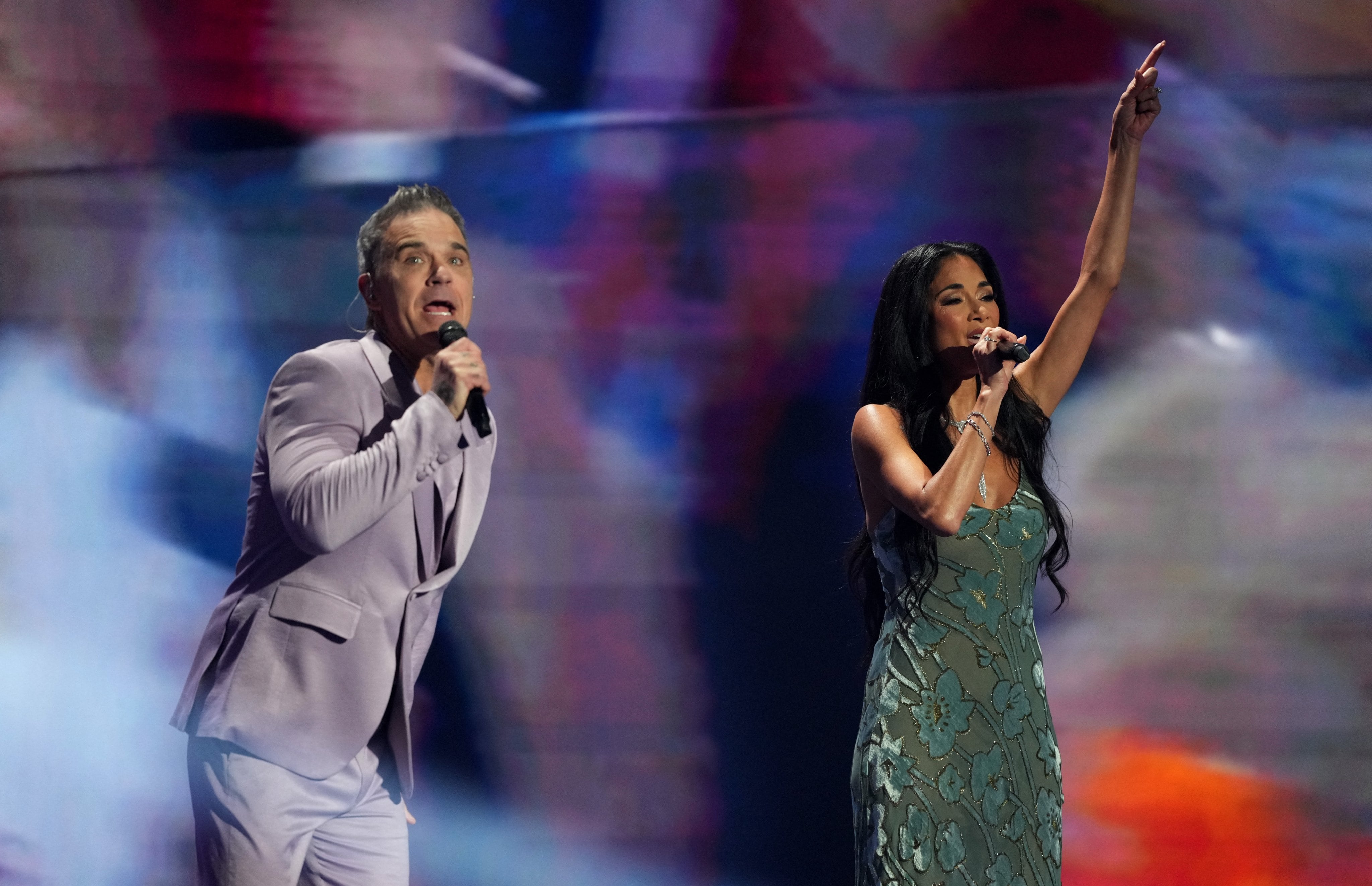 Robbie Williams y Nicole Scherzinger en el Sorteo de la Copa Mundial 2026 (Reuters)