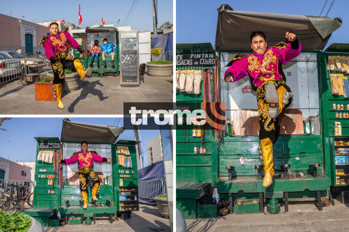 Vecino de San Juan de Lurigancho es un reconocido lustrabotas y también destaca bailando saya