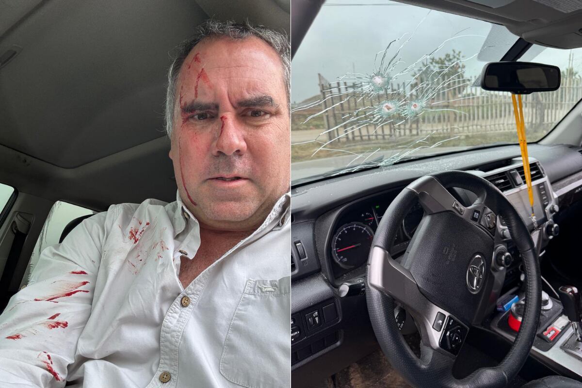 El candidato presidencial Rafael Belaunde Llosa sufrió un atentado. (Fotos de la cuenta X de @CostaGino)