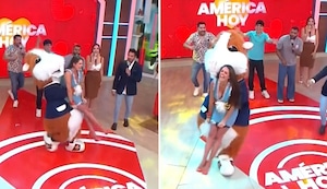 Así sorprendieron a Rebeca Escribens con broma en pleno programa