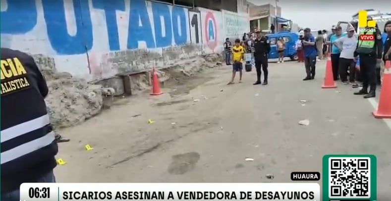 Vendedora de desayunos es asesinada por sicarios cuando trabajaba en Huaura.