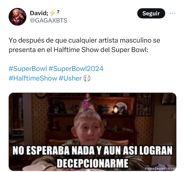 TROME | Los memes del 'halftime show' de Usher en el Super Bowl 2024 (Fotos: Twitter)