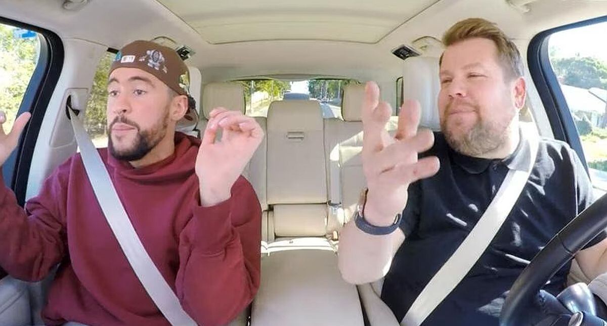 El puertorriqueño Bad Bunny cantó algunos de sus más grandes éxitos en el popular segmento de “The Late Late Show”. (Foto: @TheLateLateShow / YouTube)