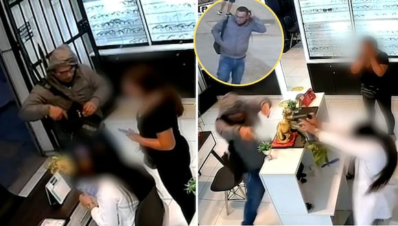 Mujer se defiende de robo a óptica