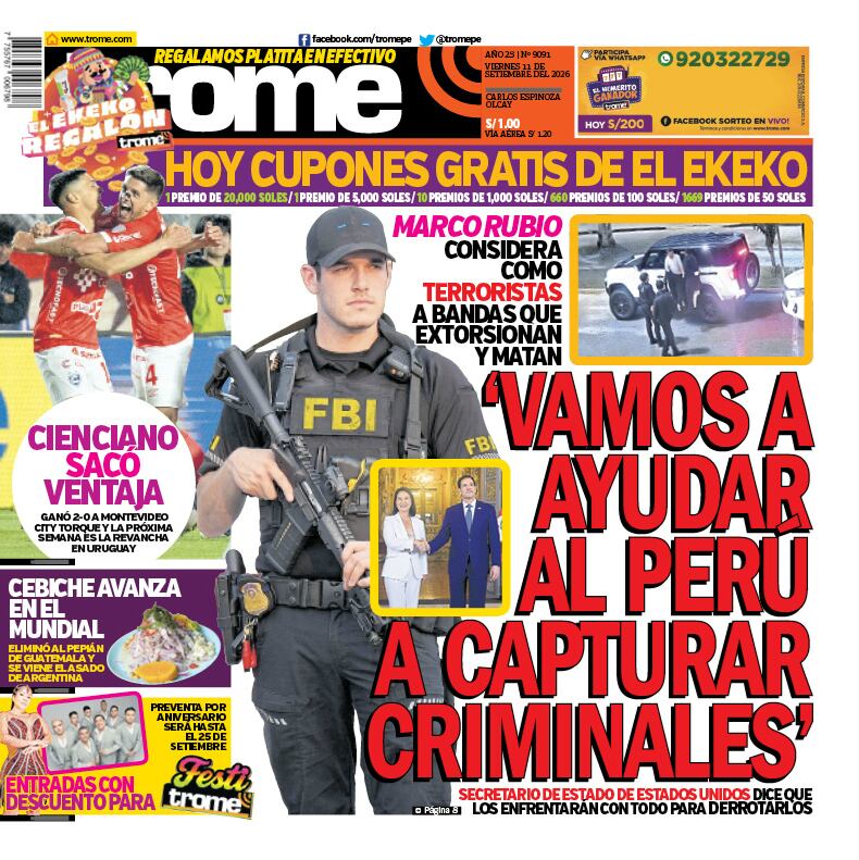 ‘VAMOS A AYUDAR AL PERÚ A CAPTURAR CRIMINALES’