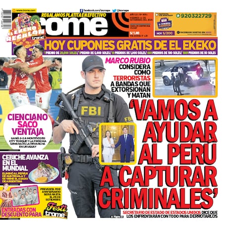 ‘VAMOS A AYUDAR AL PERÚ A CAPTURAR CRIMINALES’