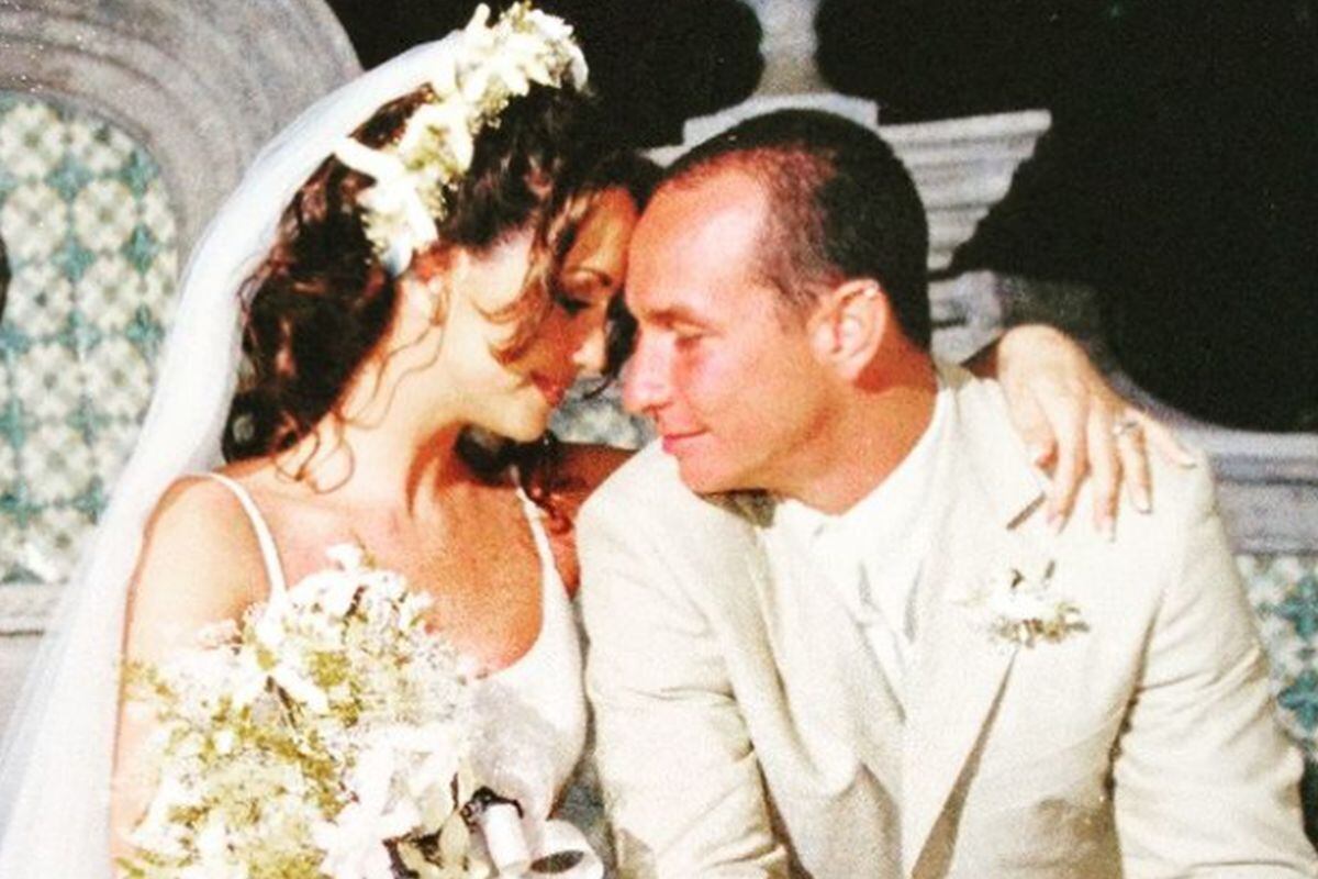 Andrea Legarreta y Erik Rubín el día de su boda (Foto: Andrea Legarreta/Instagram)
