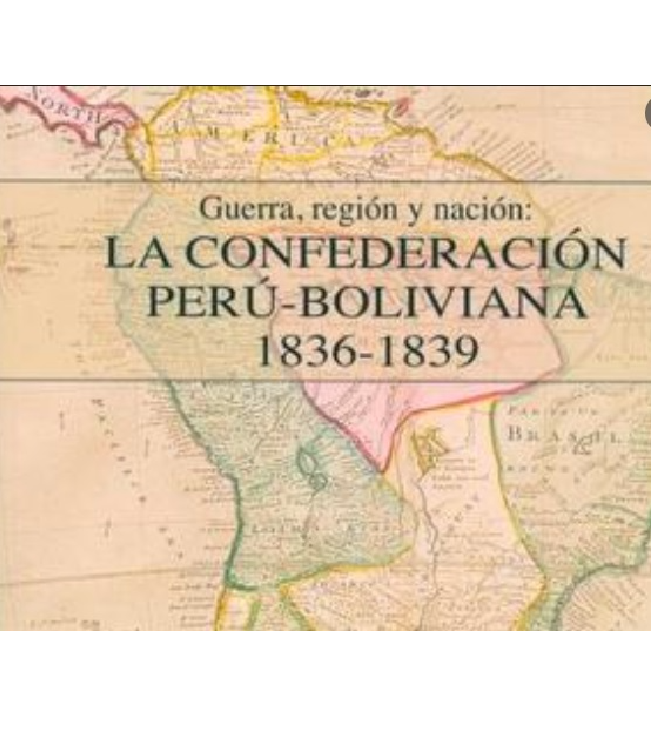 Mapa de la Confederación Perú-Boliviana de 1836. Efímero estado que unió a los dos países.