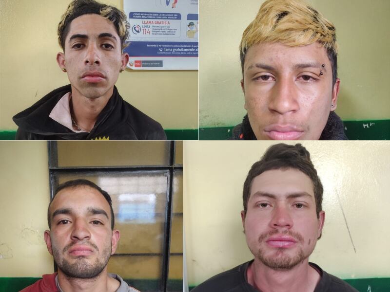 Delincuentes extranjeros que incursionaron en el botica y encañonaron a la empleada y su hijito.