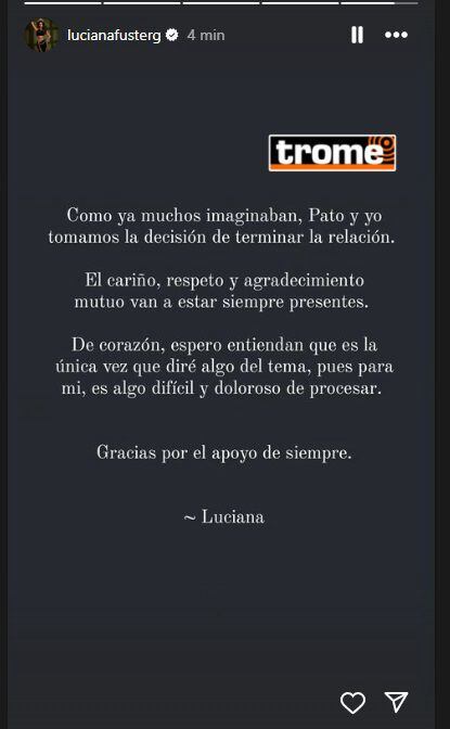 Luciana Fuster y Patricio Parodi TERMINAN SU RELACIÓN | COMUNICADO