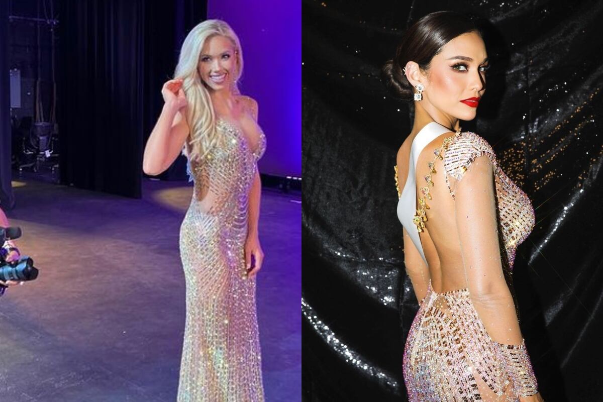 Gracie Hunt usó un vestido muy parecido al que Janick Maceta lució en el Miss Universo. (Foto: @graciehunt/@janickmaceta).