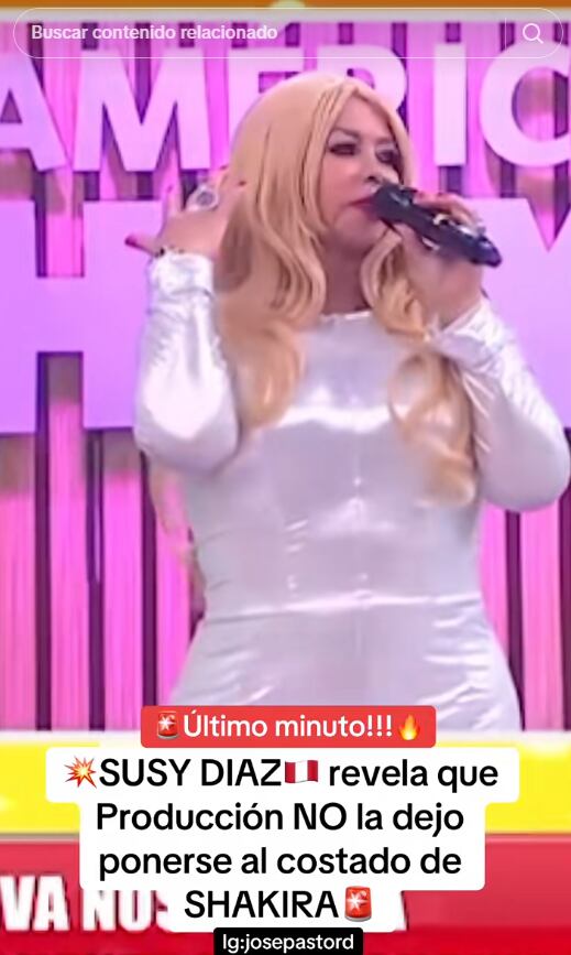 Susy Díaz dice que producción de Shakira la mandaron atrás de ella y no a su costado.