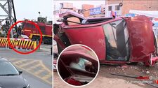 Taxista sobrevive de milagro al ser arrollado por tren en el Callao
