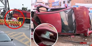 Taxista sobrevive de milagro al ser arrollado por tren en el Callao