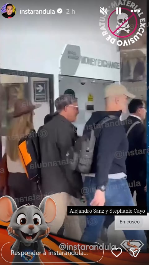 Alejandro Sanz y Stephanie Cayo llegaron a Cusco y su objetivo sería visitar Machu Picchu.