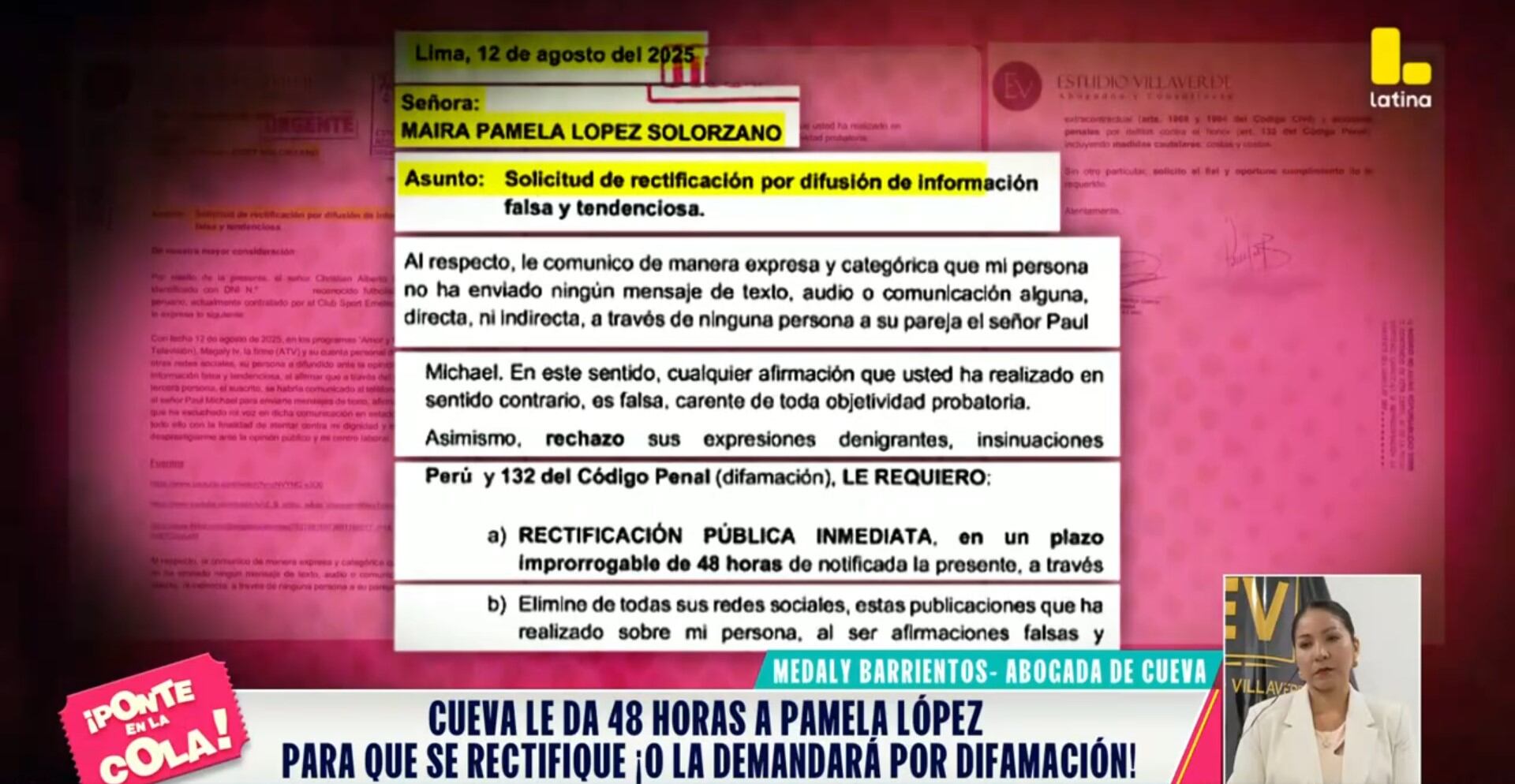 Futbolista le envió una carta notarial a su expareja.