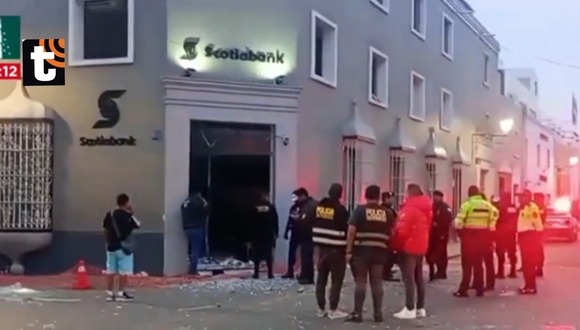 TROME - Atraco a banco causa pánico: delincuentes detonan carga explosiva y roban gran cantidad de dinero
