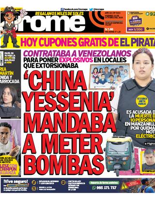 ‘CHINA YESSENIA’ MANDABA A METER BOMBAS