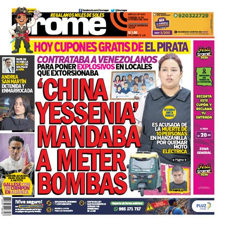 ‘CHINA YESSENIA’ MANDABA A METER BOMBAS