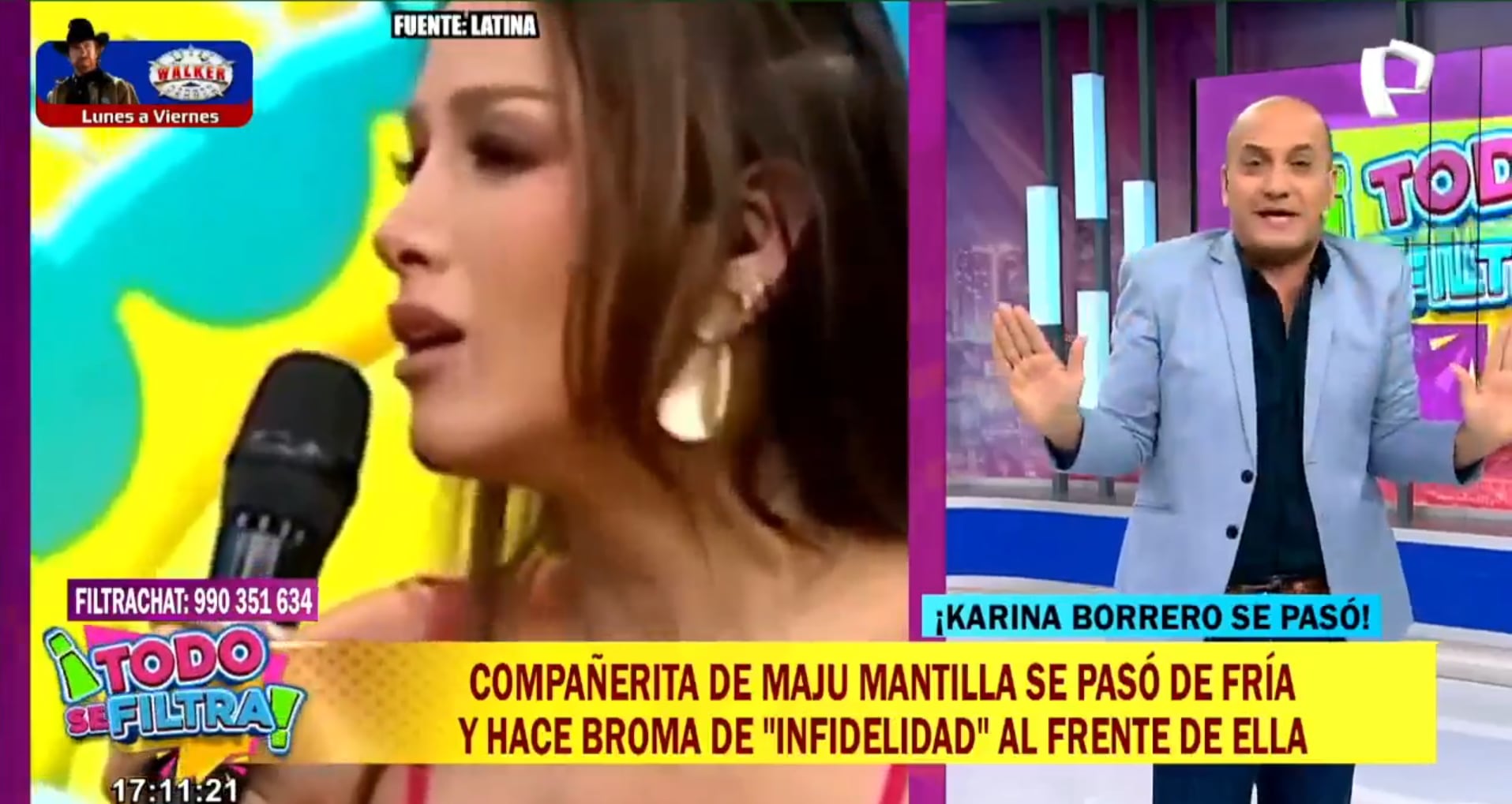 Conductor critica a periodista Karina Borrero por desatinado comentario. (Foto: Todo se filtra)