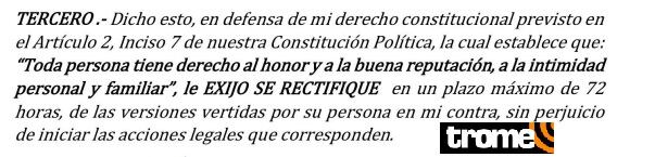 Marisol envía carta notarial a Yolanda Medina. Foto: Trome.