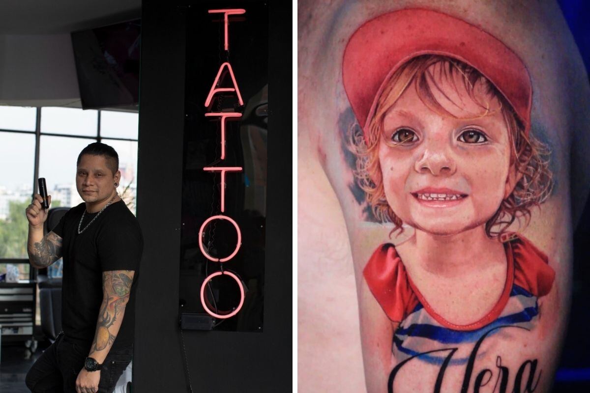 César Pinto es campeón panamericano de tatuaje realista y viajo a muchos campeonato internacionales.
Foto: Andrés Paredes.